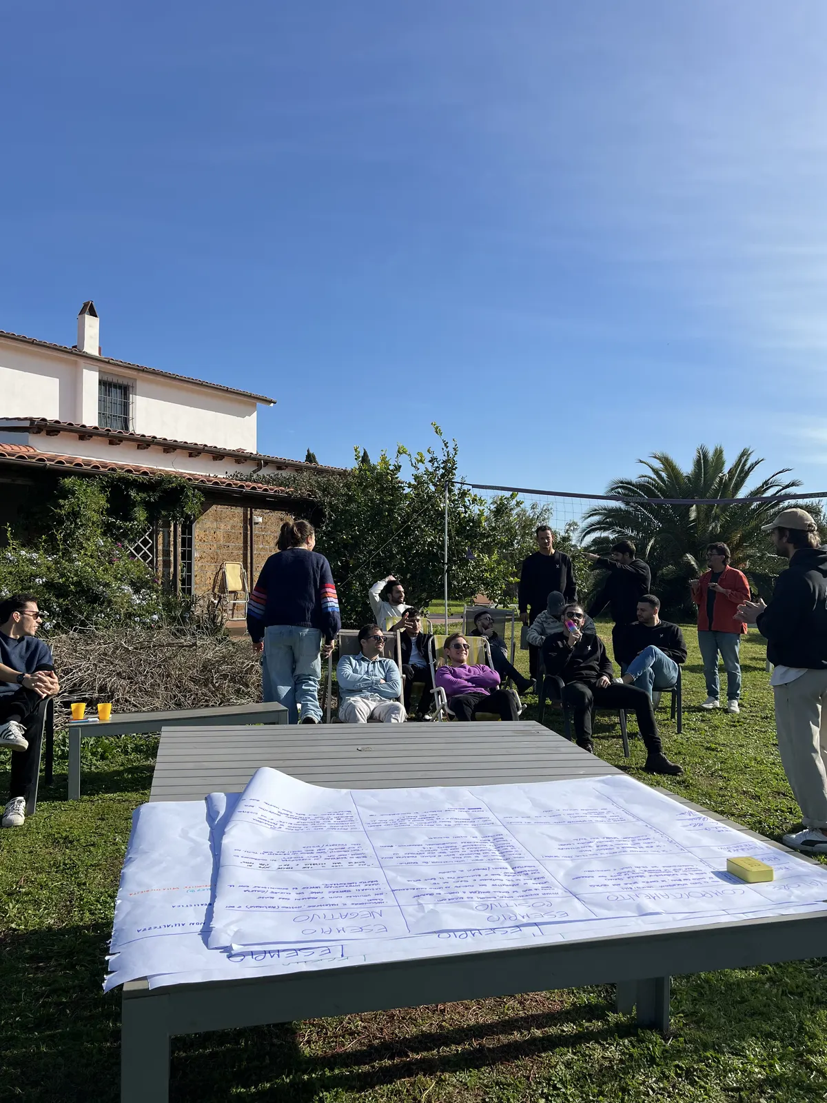 Sessione di co-progettazione outdoor durante un retreat Colivex